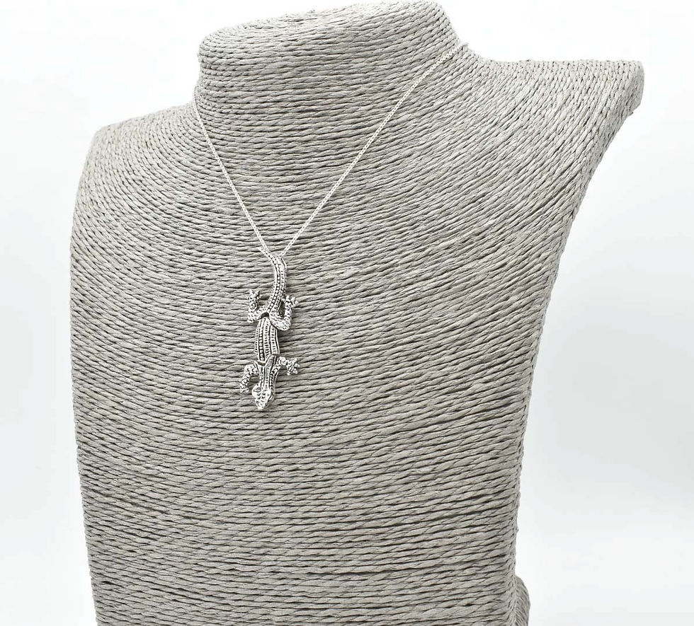 Thumbnail: 925 Silver Moving Gecko 3D Pendant