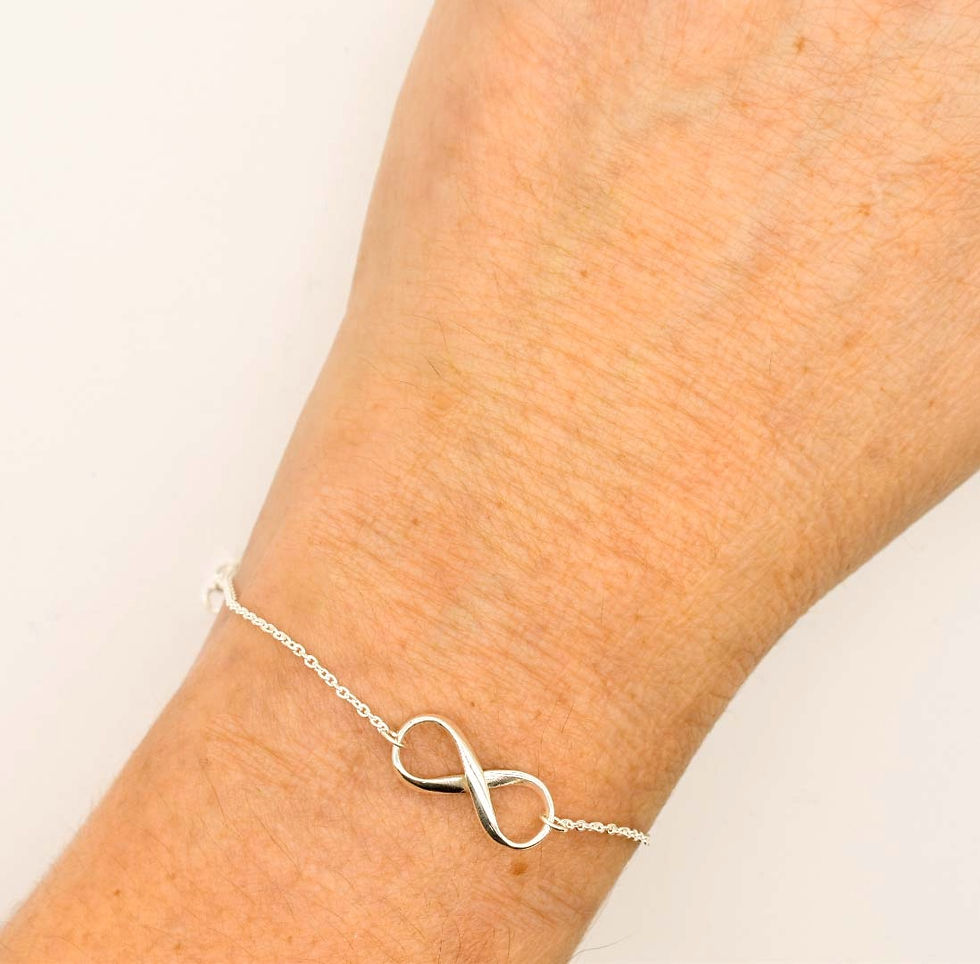 Thumbnail: 925 Silver Tiny Infinity Adjustable Bracelet