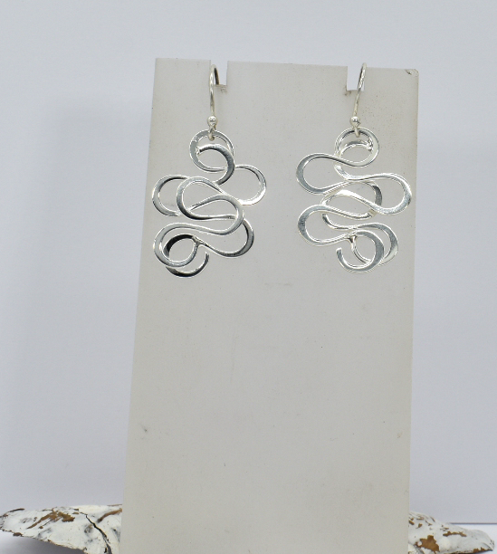 Thumbnail: 925 Silver Squiggle Earrings
