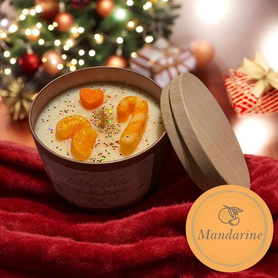 Bougie de Noël Mandarine