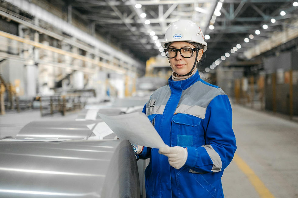 Factory quality inspection engineer examining machinery in an industrial facility for China sourcing