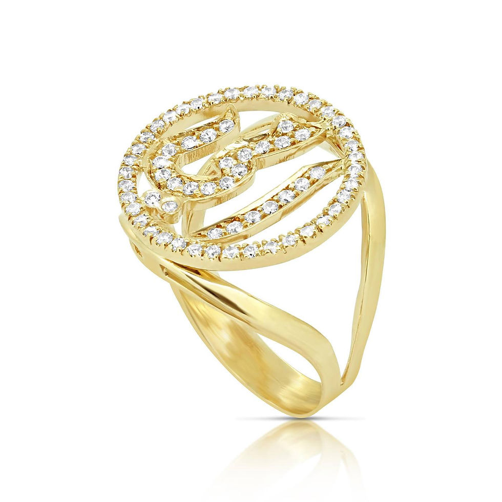 Arabesque Signet "MOM" Personalized Ring