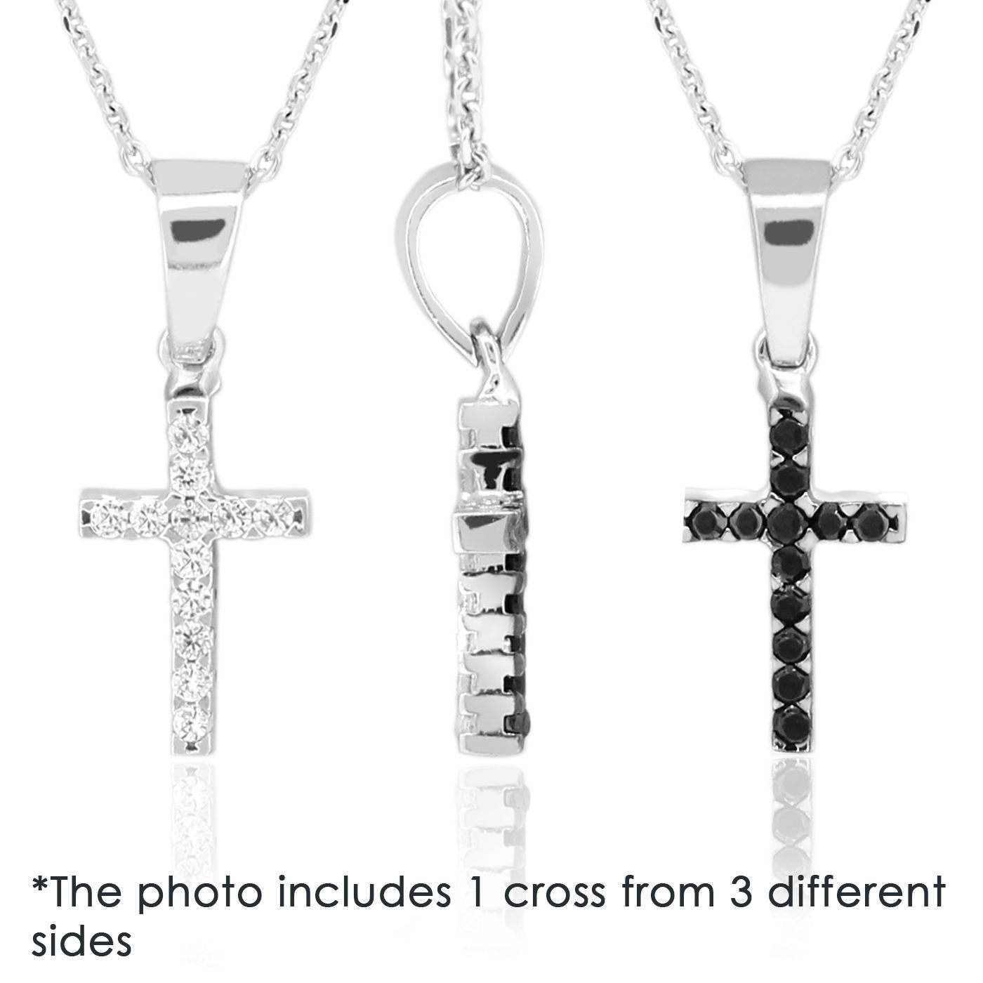 Two Sided Diamond Cross Pendant