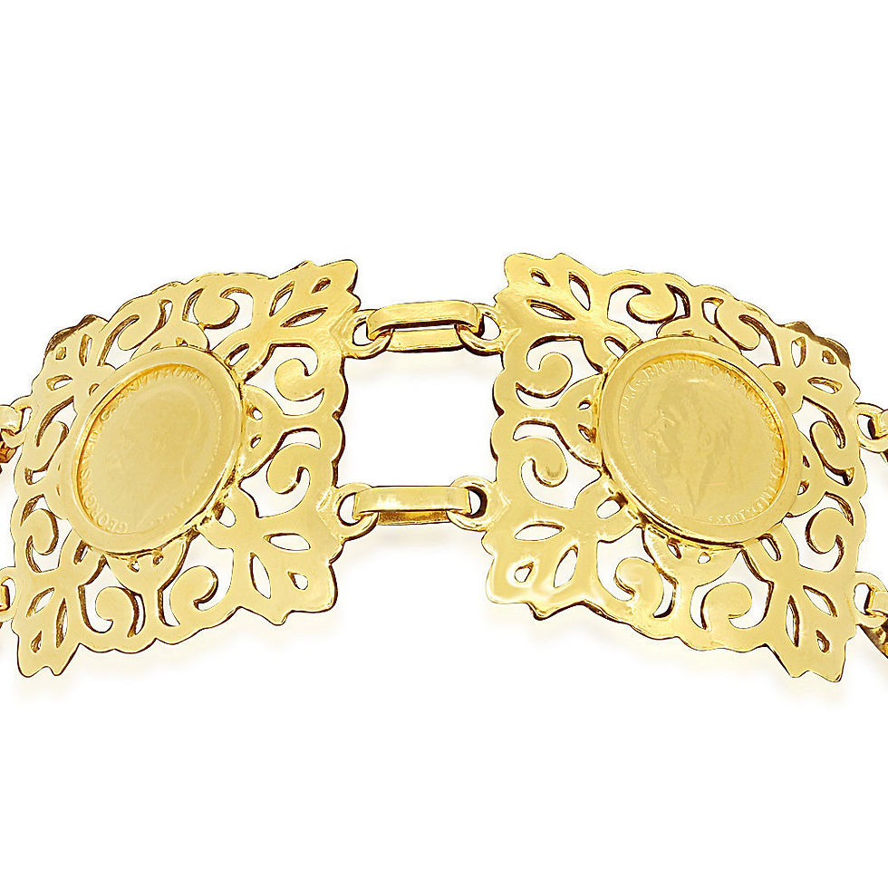 Thumbnail: Four 1/4 Sovereign King George Gold Bracelet