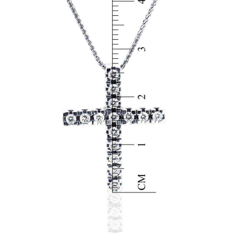 Thumbnail: Simple Straight Diamond Cross Pendant