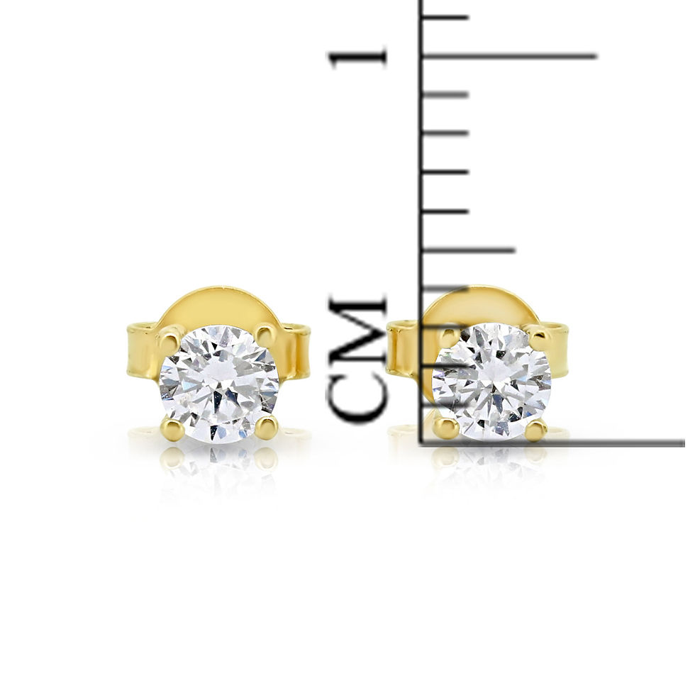 Thumbnail: Gold CZ Solitaire Earrings