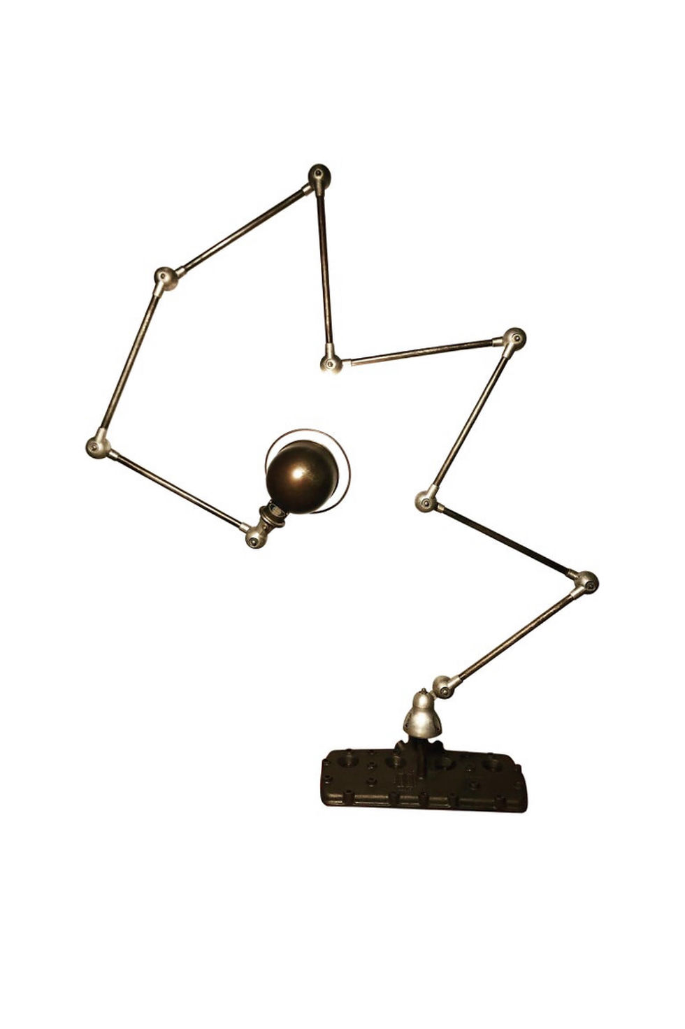 Vintage Jielde 8 Arm Industrial Floor Lamp Mounted on to a V8 Flathead