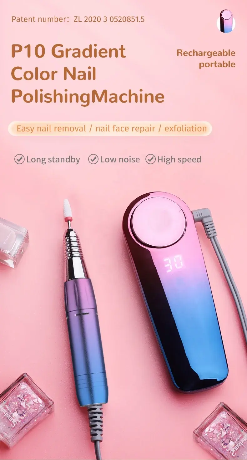 תמונה ממוזערת: Portable Wireless Charging Nail Gel Polisher Machine Nail Drill Rechargeable E F