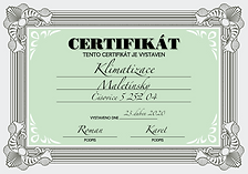 Certifikát Klimatizace Maletínský