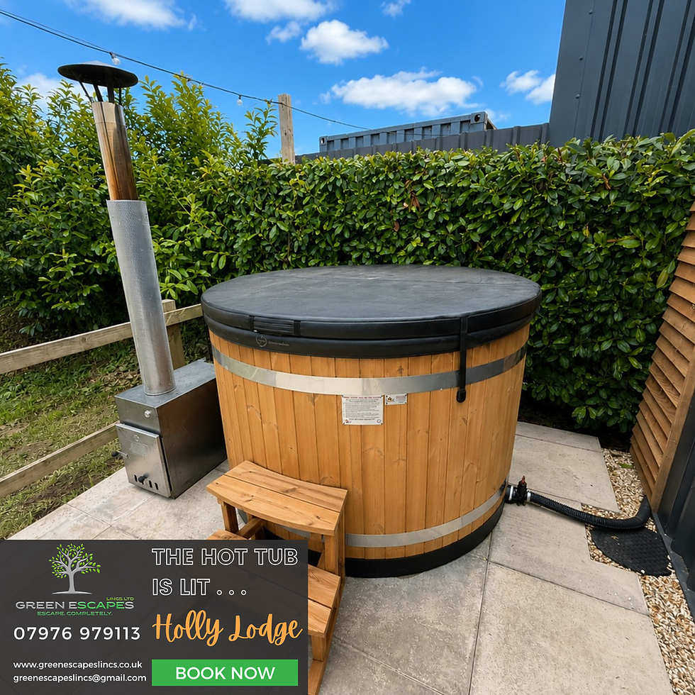 enjoying an evening beneath the stars in their private hot tub.