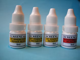 3 x 5ml UV windscreen repair resin with 5ml pit fill resin for professional chip repairs