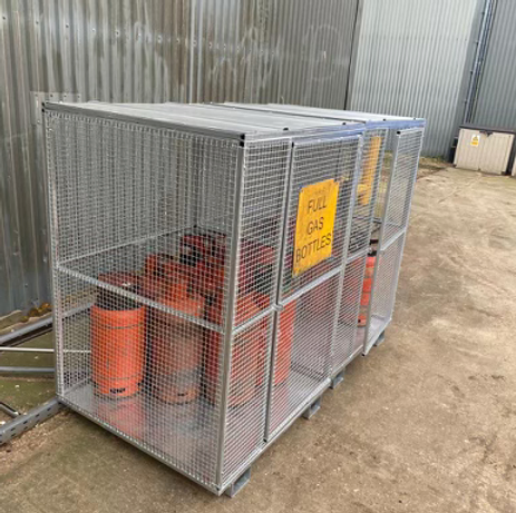Bespoke galvanised gas cage built for Fold Hill Food by WS Barrett and Son Ltd in Boston Lincolnshire.