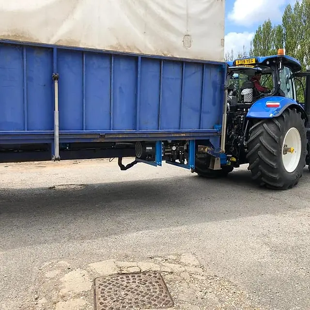 Fabricated front landing legs with axles and wheels by WS Barrett and Son Ltd.