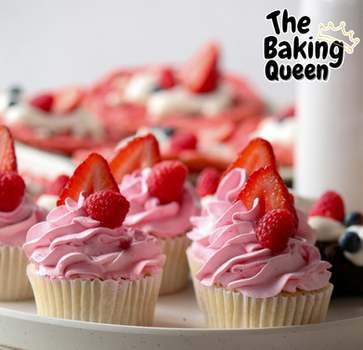 Strawberry flavour cupcakes - order now from 5 hygiene rate bake in Boston Lincs.