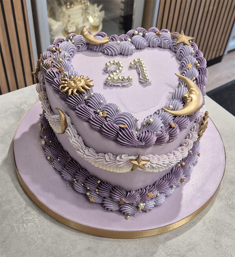 celestial heart cake