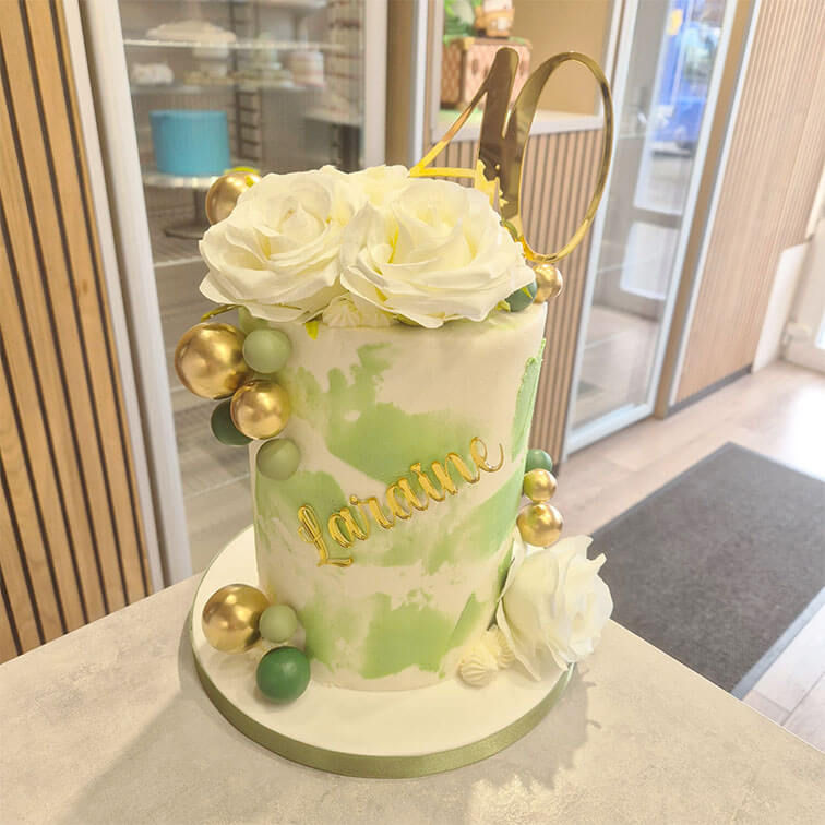 Sage Green Birthday Cake