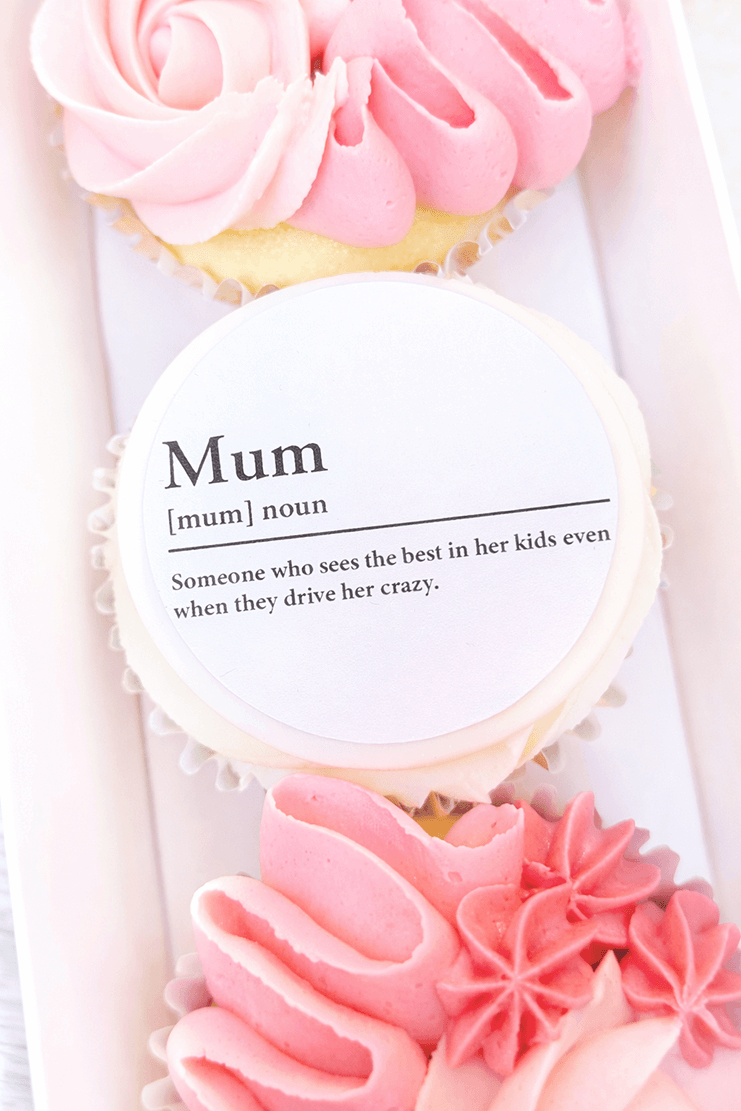 Mum noun cupcake topper