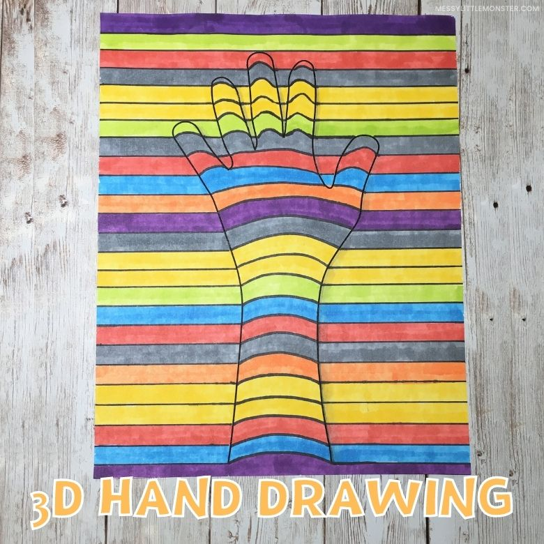 Picture of drawn 3D hand