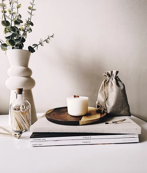 Beeswax and coconut oil candle refill with wooden wick