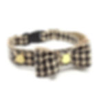 Black and white houndstooth luxury leather bow tie cat collar chanel-inspired