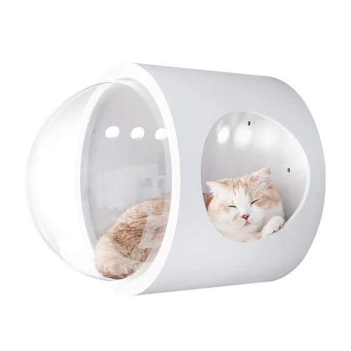 MYZOO Spaceship Gamma White Wall Mounted Cat Bed Kittyglitz