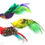 Thumbnail: 3 Purrs Parakeet bird felted wool cat toys in various colours yellow-green, red-blue, and purple-greem