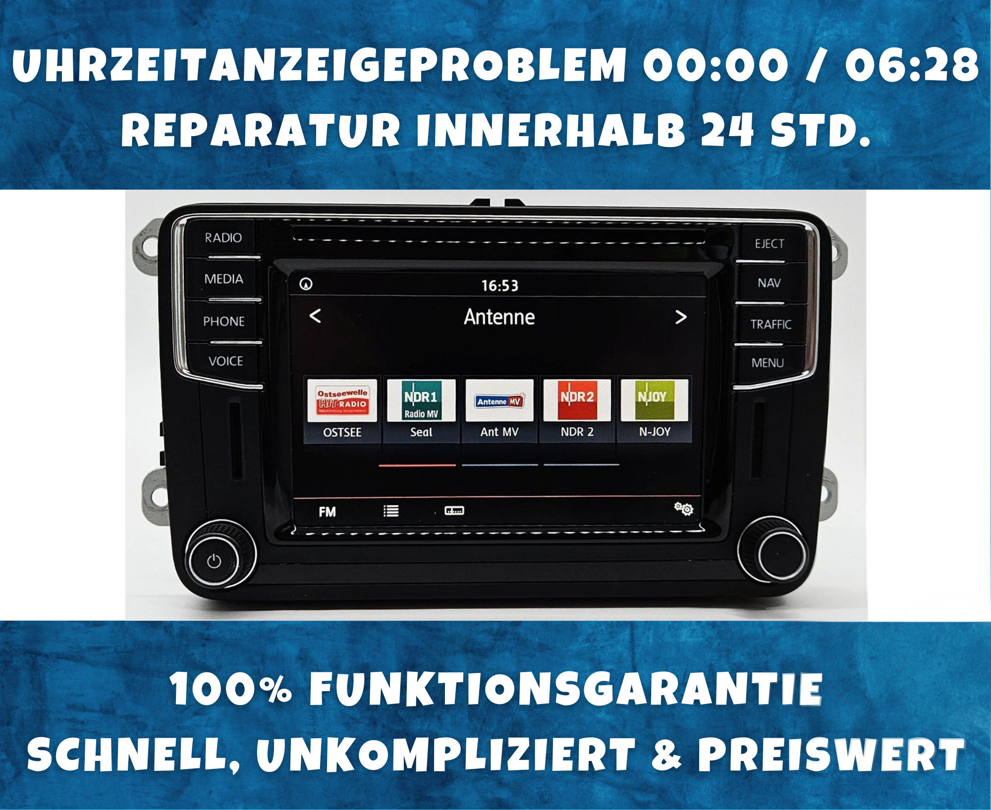 VW Discover Media Uhrzeit blinkt