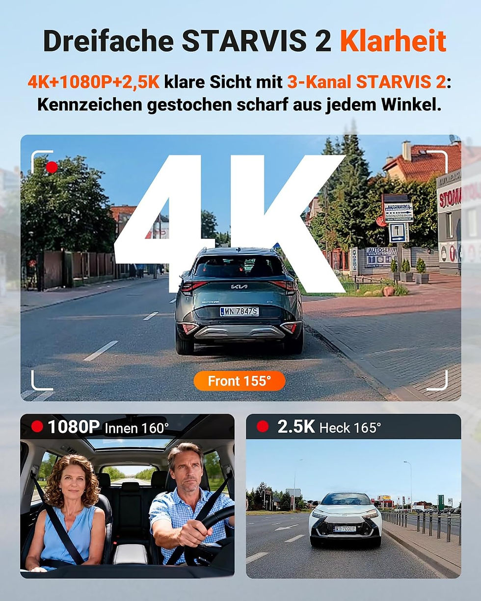 Thumbnail: Vantrue N4 Pro S Innenraumkamera mit IR-Nachtsicht