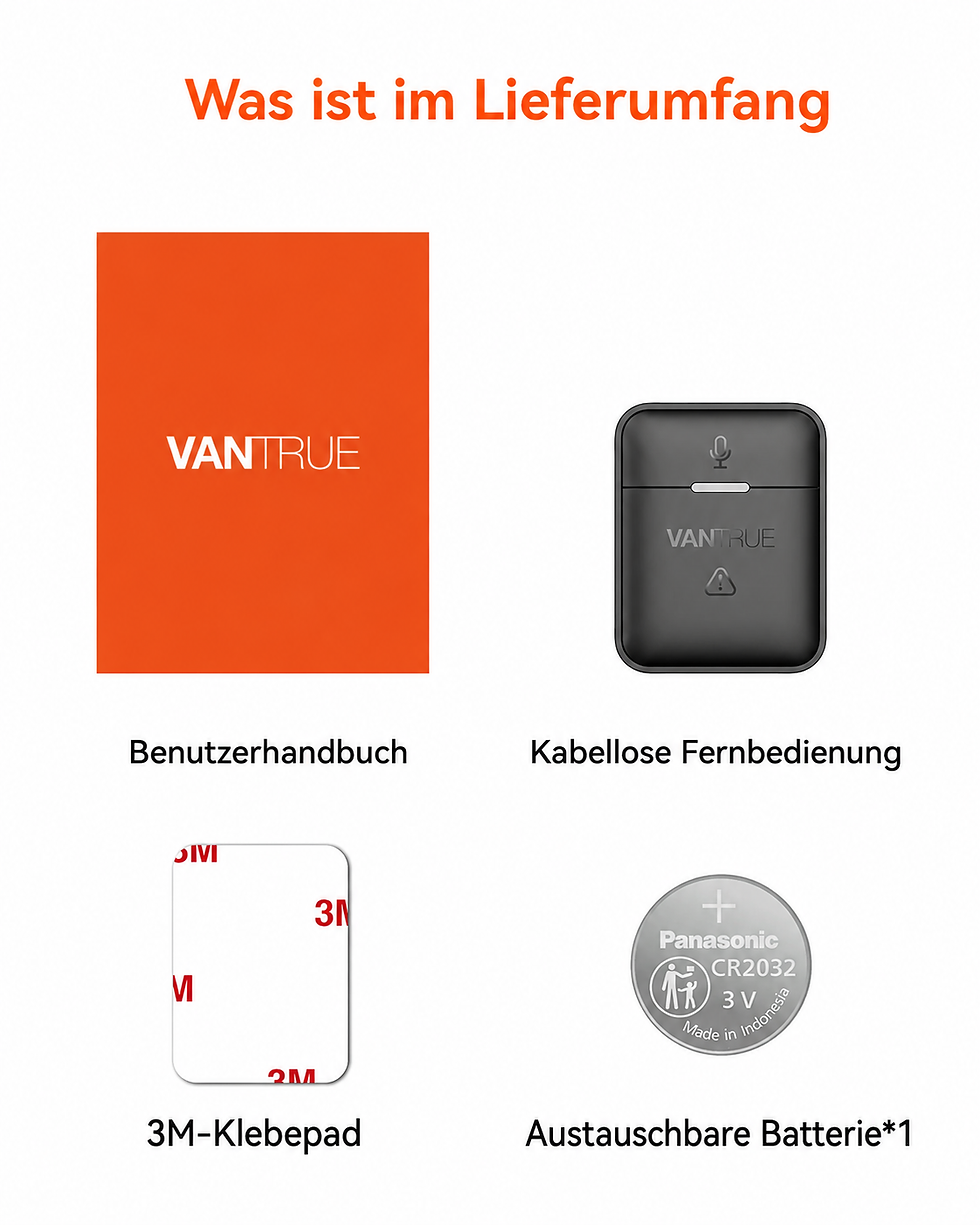 Miniatura: Vantrue BT02 Fernbedienung Zubehör für Auto-Dashcams