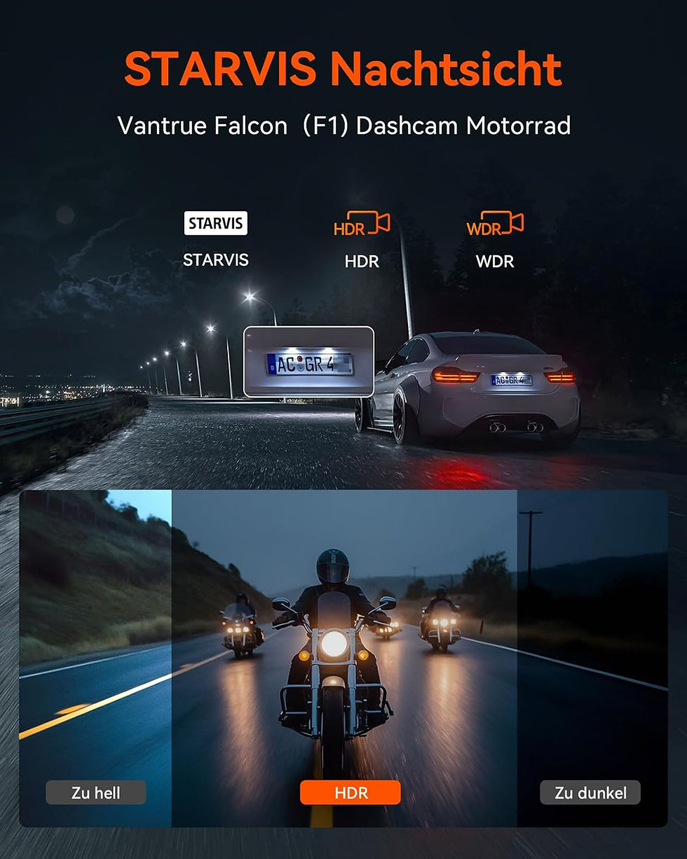 Miniatura: Vantrue F1 Dashcam mit kabelgebundener Fernbedienung