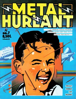 A graphic magazine cover featuring a dark-haired young man.