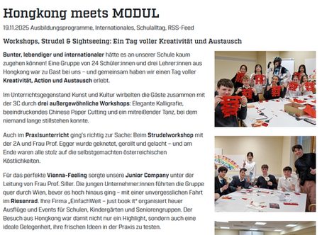 Hongkong meets MODUL  Tourismusschulen der 