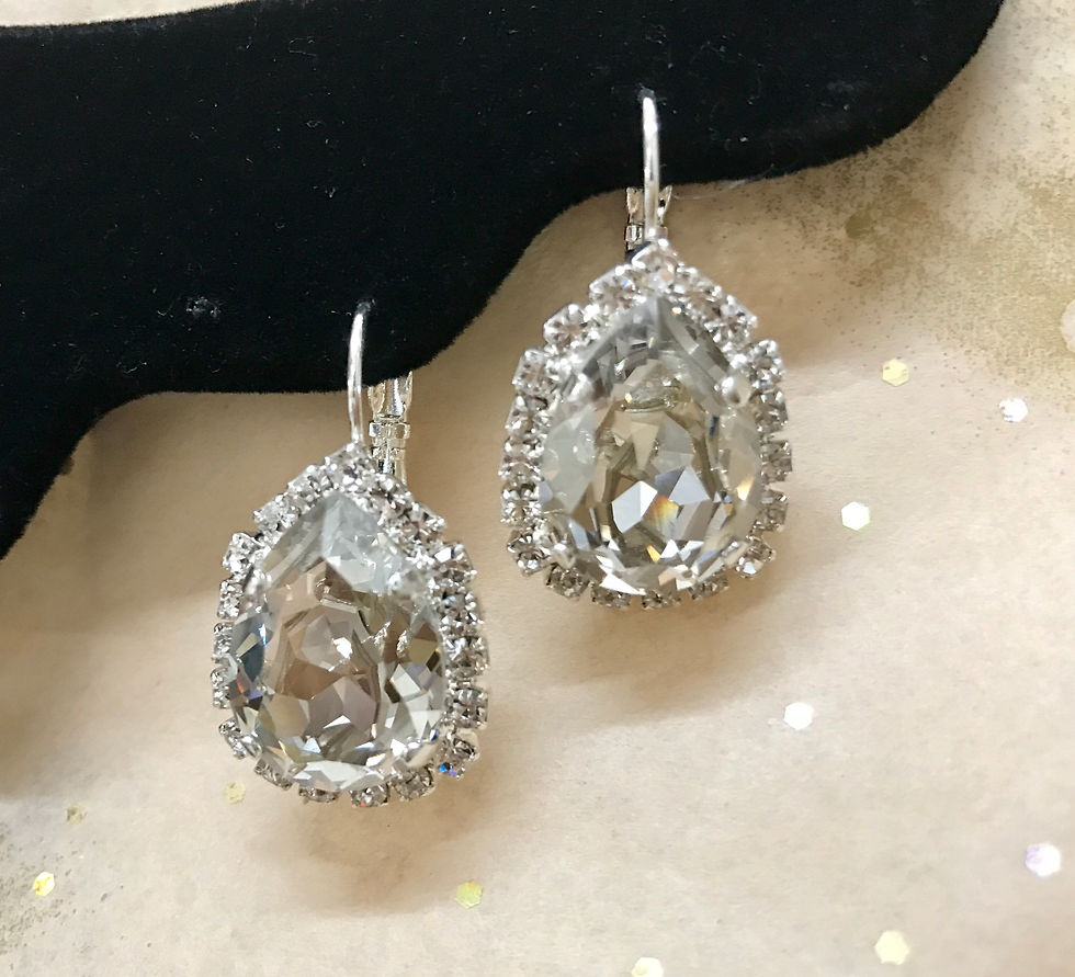 Thumbnail: Ashley Swarovski Teardrop Earrings
