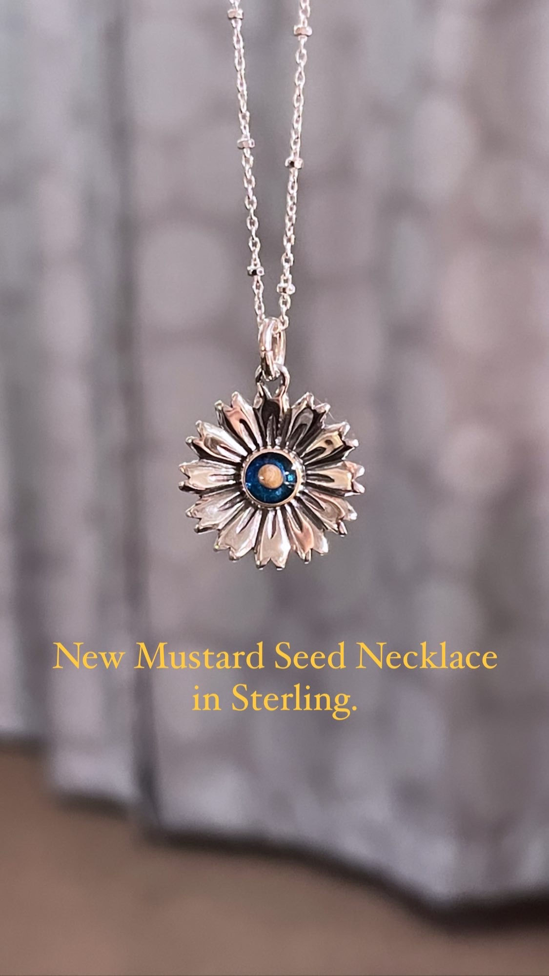 Sterling Mustard Seed Faith Necklace