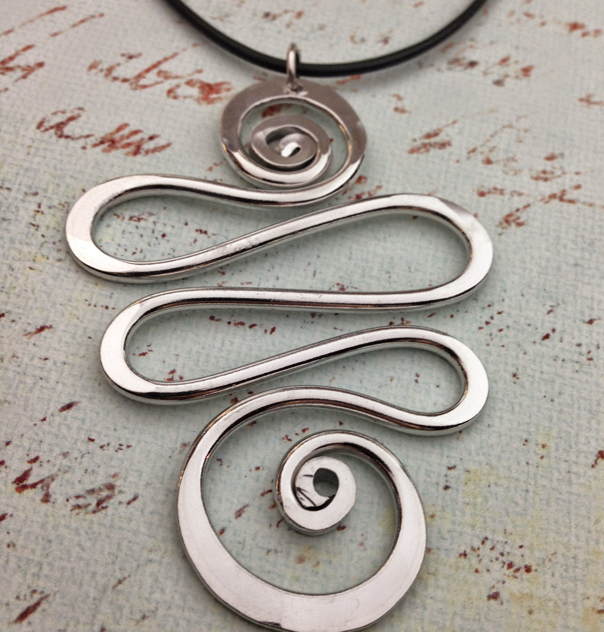 Aluminum Spiral Wave Pendant