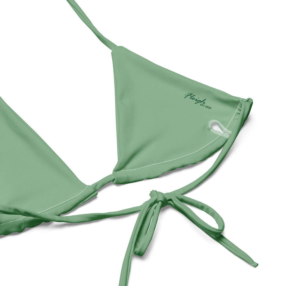 Thumbnail: Recycled string bikini top sea green