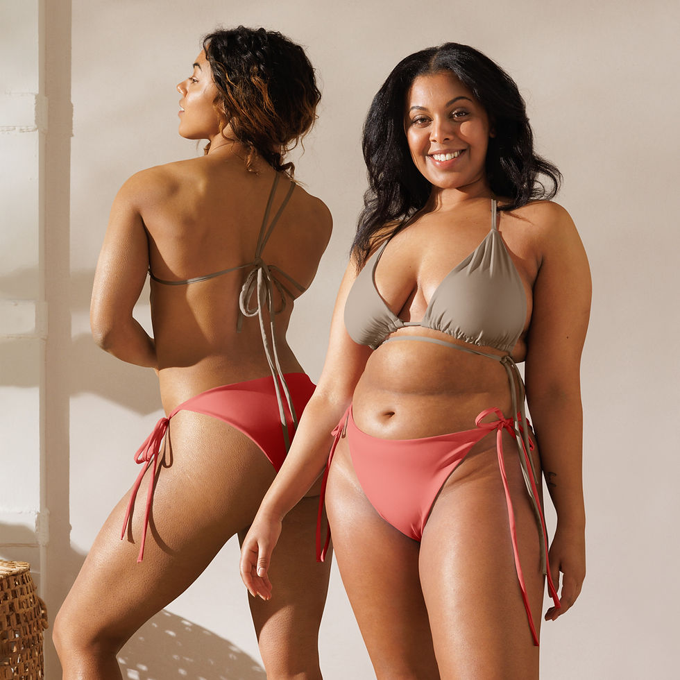Thumbnail: Recycled string bikini bottom Coral