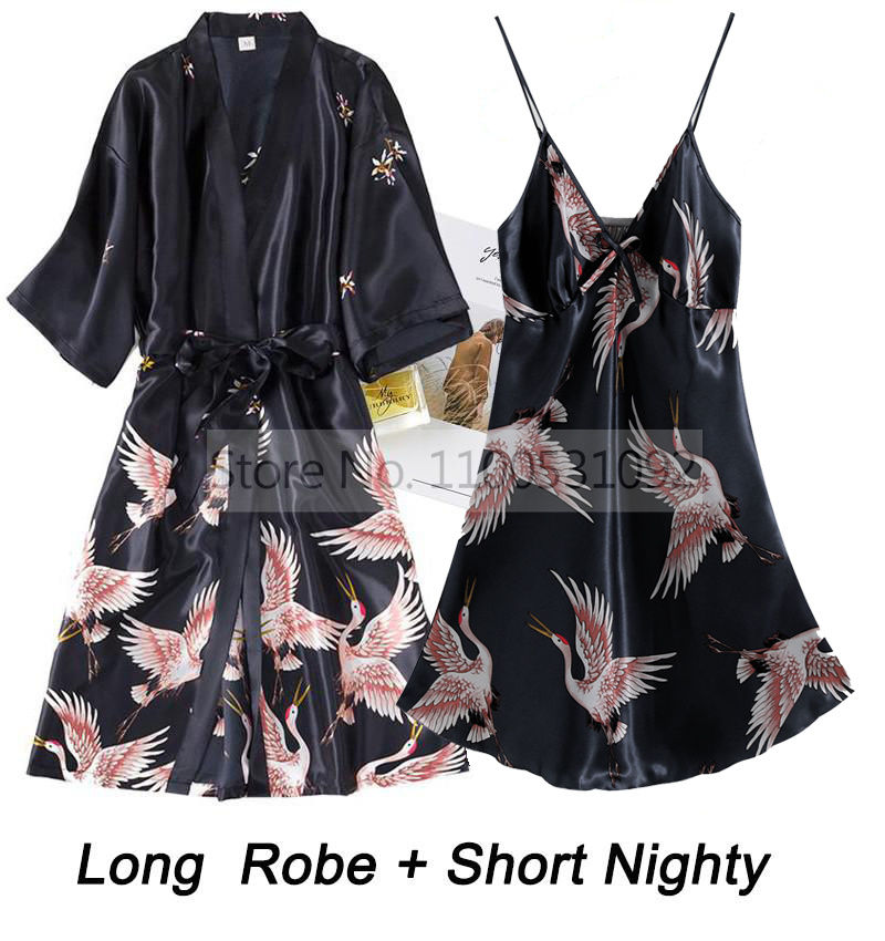 Thumbnail: Women Rayon 2PCS Robe Set Bride Bridesmaid