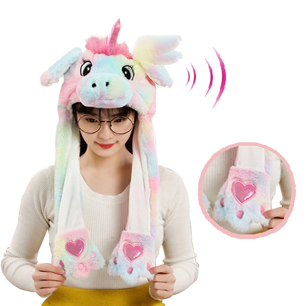 Unicorn Animal Ear Hat Plush Bunny Ears Moving Jumping Up Toys Dress Up