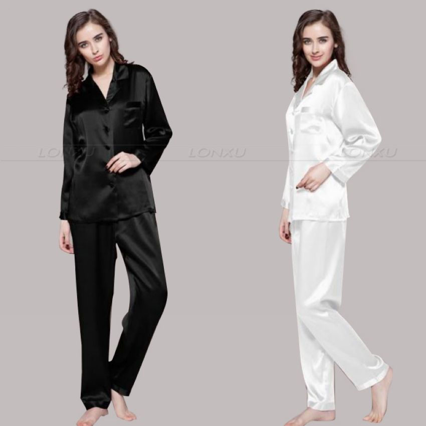 Women Silk Satin Pajamas Set Pajama Pyjamas
