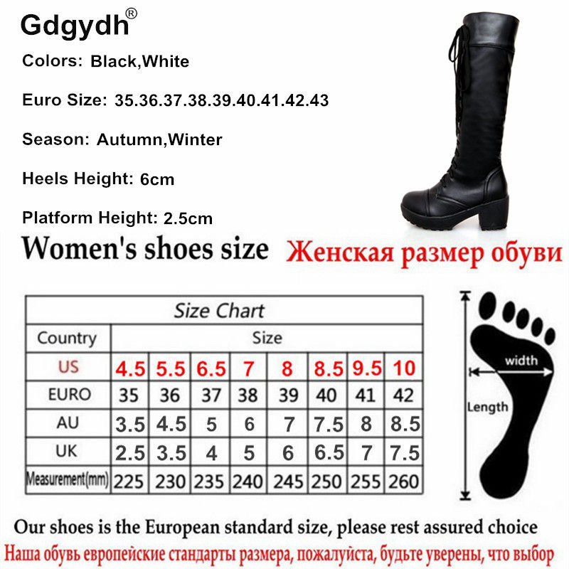Thumbnail: Large Size 43 Lace Up Knee High Boots Women
