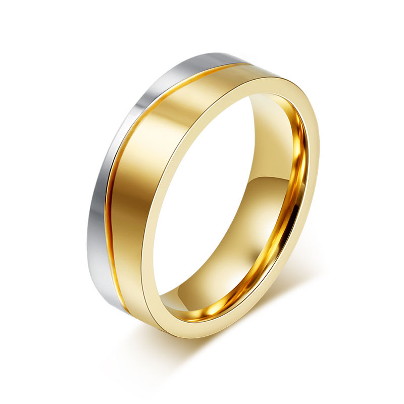 Thumbnail: Vnox Wedding Rings for Women / Men Gold-color