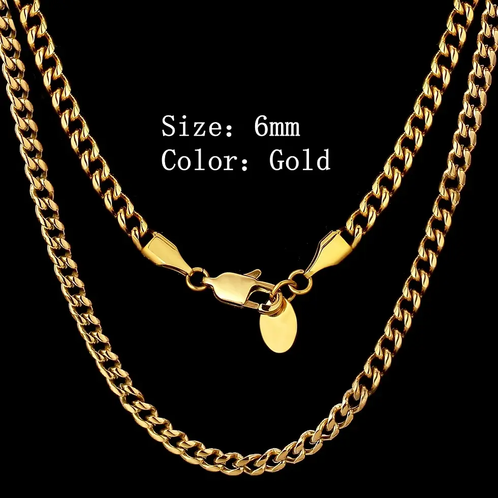 Thumbnail: 18K Gold Plated Miami Stainless Steel Cuban Link Chain Necklaces
