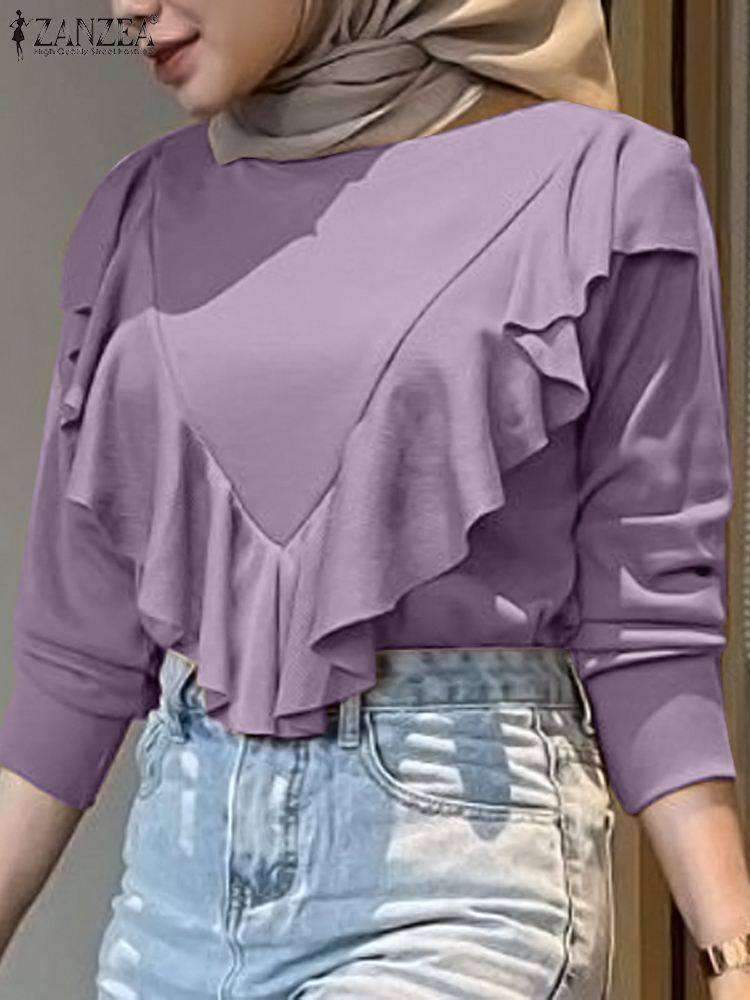 ZANZEA Spring Elegant Long Sleeve Solid