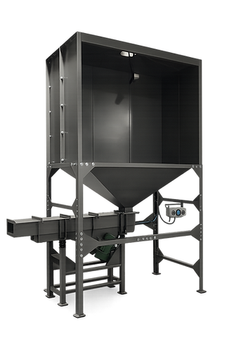 High-quality stainless steel hopper discharge system designed for controlled and efficient