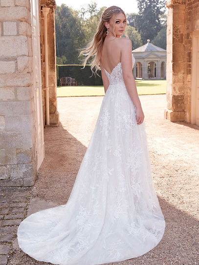 Abito da sposa A-Line senza spalline in tulle con scollo a cuore