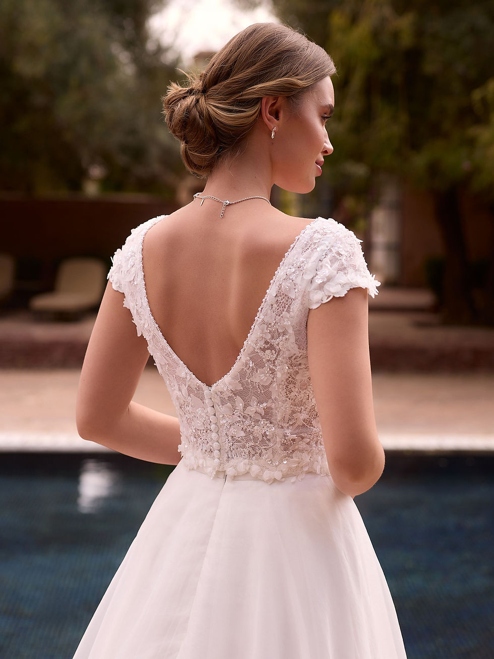 Miniatura: Top da sposa in tulle e pizzo