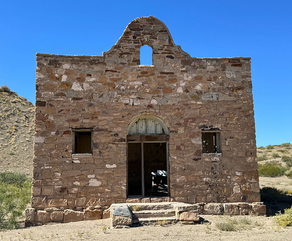 Stone schoolhouse in Riley, New Mexico