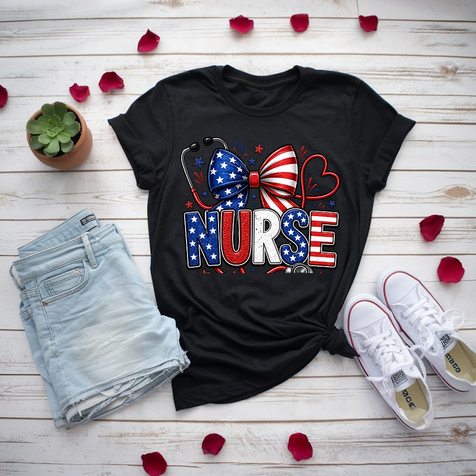Thumbnail: Patriotic Nurse Shirt | American Flag Nurse Tee | Healthcare Worker Gift