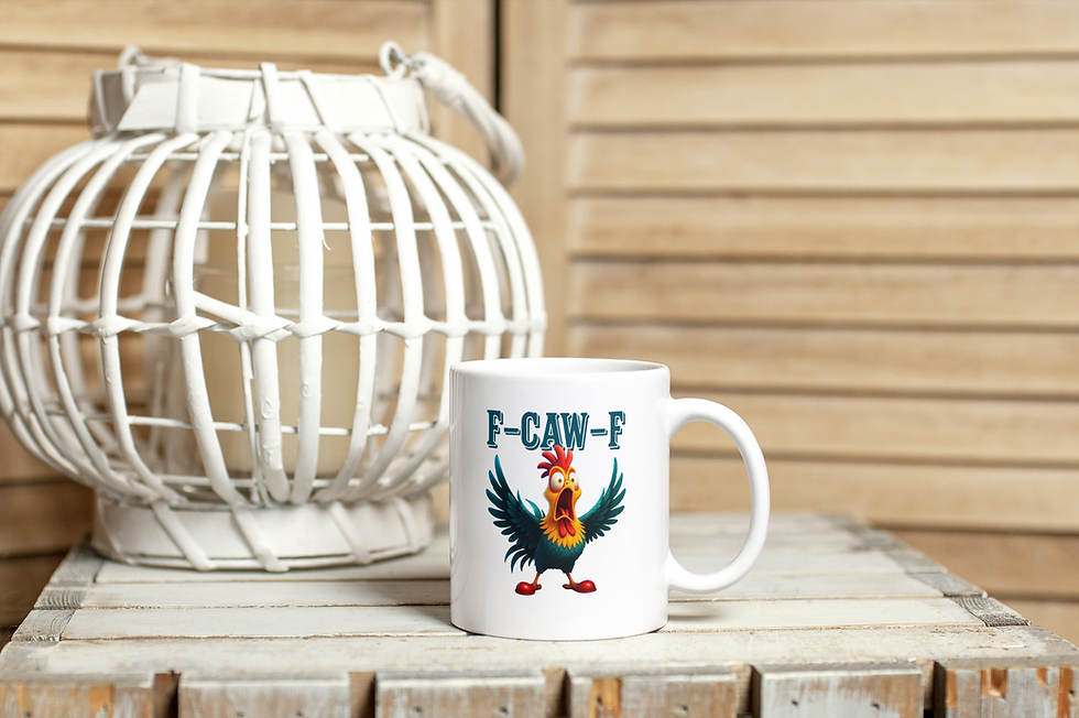 Thumbnail: Funny F-CAW-F Chicken Coffee Mug | Hilarious Chicken Mug | Sarcastic Gift 